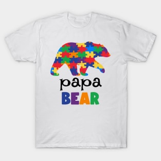 Puzzle Papa Bear Autism Awareness Gift for Birthday, Mother's Day, Thanksgiving, Christmas T-Shirt